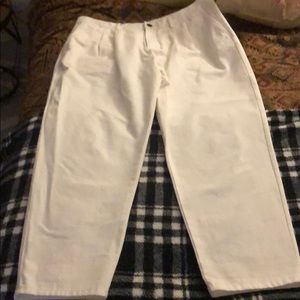 Mens white pleated chinos